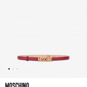 Moschino Logo Leather Belt Red Women's Size 40